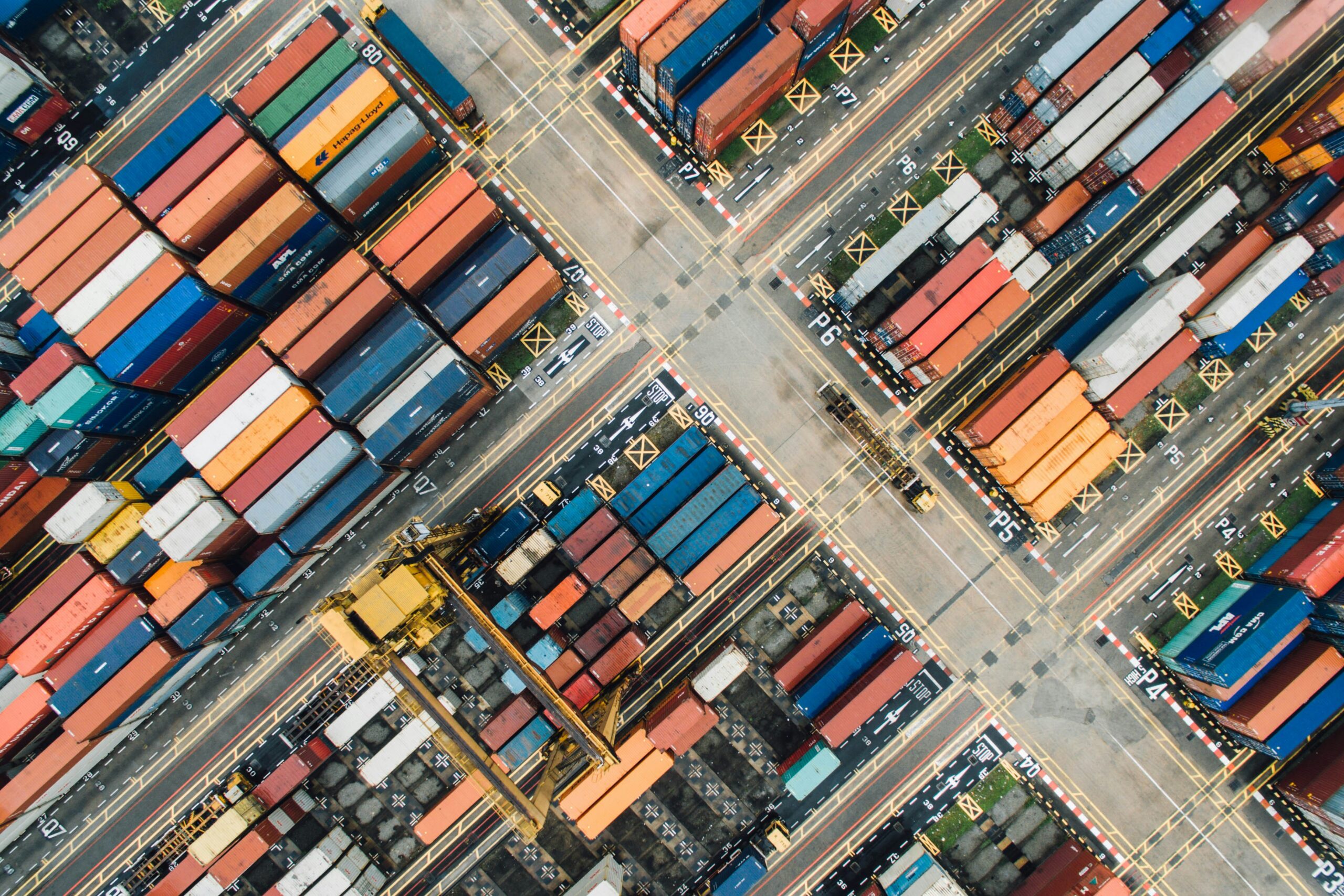 Container port aerial view